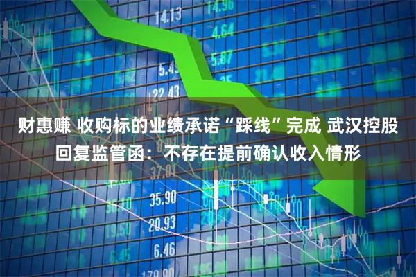 财惠赚 收购标的业绩承诺“踩线”完成 武汉控股回复监管函:不存在提前确认收入情形